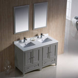Fresca FVN20-2424GR Oxford 48" Gray Traditional Double Sink Bathroom Vanity