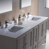 Fresca FVN20-301230GR Oxford 72" Gray Traditional Double Sink Bathroom Vanity