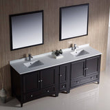 Fresca FVN20-361236ES Oxford 84" Espresso Traditional Double Sink Bathroom Vanity