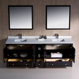 Fresca FVN20-361236ES Oxford 84" Espresso Traditional Double Sink Bathroom Vanity