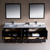 Fresca FVN20-361236ES Oxford 84" Traditional Double Sink Bathroom Vanity with Side Cabinet in Espresso