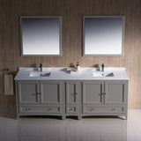 Fresca FVN20-361236GR Oxford 84" Gray Traditional Double Sink Bathroom Vanity