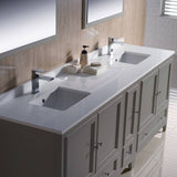 Fresca FVN20-361236GR Oxford 84" Gray Traditional Double Sink Bathroom Vanity
