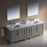 Fresca FVN20-361236GR Oxford 84" Gray Traditional Double Sink Bathroom Vanity