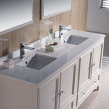 Fresca FVN20-3636AW Oxford 72" Antique White Traditional Double Sink Bathroom Vanity