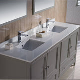 Fresca FVN20-3636GR Oxford 72" Gray Traditional Double Sink Bathroom Vanity