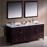 Fresca FVN20-3636MH Oxford 72" Mahogany Traditional Double Sink Bathroom Vanity