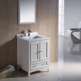 Fresca FVN2024AW Oxford 24" Antique White Traditional Bathroom Vanity