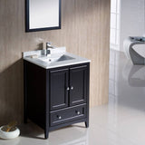 Fresca FVN2024ES Oxford 24" Espresso Traditional Bathroom Vanity