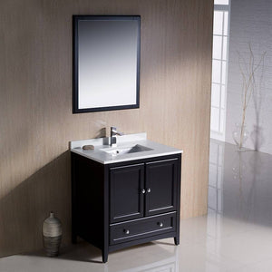 Fresca FVN2030ES Oxford 30" Espresso Traditional Bathroom Vanity