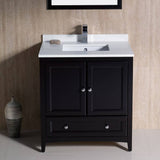 Fresca FVN2030ES Oxford 30" Espresso Traditional Bathroom Vanity