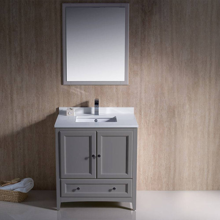 Fresca FVN2030GR Oxford 30" Gray Traditional Bathroom Vanity