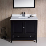 Fresca FVN2036ES Oxford 36" Espresso Traditional Bathroom Vanity