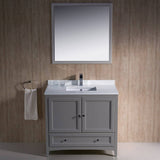 Fresca FVN2036GR Oxford 36" Gray Traditional Bathroom Vanity