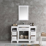 Fresca FVN21-122412WH Cambridge 48" White Traditional Bathroom Vanity with Mirror