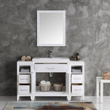 Fresca FVN21-123012WH Cambridge 54" White Traditional Bathroom Vanity with Mirror