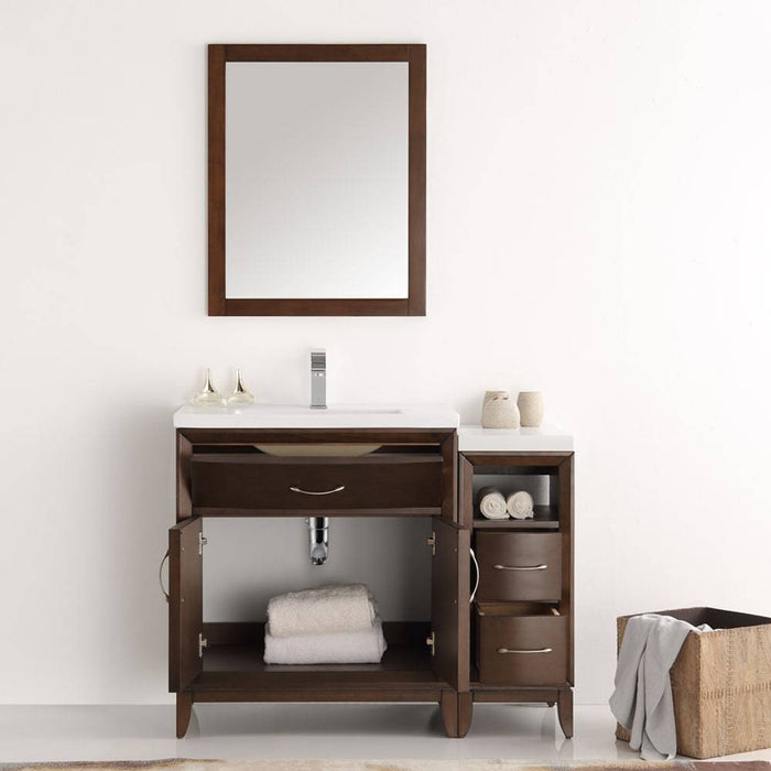 Fresca FVN21-3012AC Cambridge 42" Antique Coffee Traditional Bathroom Vanity with Mirror