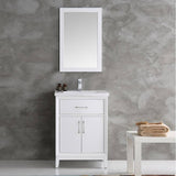 Fresca FVN2124WH Cambridge 24" White Traditional Bathroom Vanity with Mirror