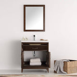 Fresca FVN2130AC Cambridge 30" Antique Coffee Traditional Bathroom Vanity with Mirror