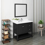 Fresca FVN2340BL Manchester 42" Black Traditional Bathroom Vanity with Mirror