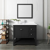 Fresca FVN2340BL Manchester 42" Black Traditional Bathroom Vanity with Mirror