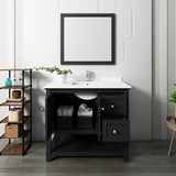 Fresca FVN2340BL Manchester 42" Black Traditional Bathroom Vanity with Mirror