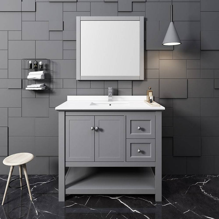 Fresca FVN2340GR Manchester 42" Gray Traditional Bathroom Vanity with Mirror