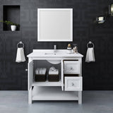 Fresca FVN2340WH Manchester 42" White Traditional Bathroom Vanity with Mirror