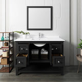Fresca FVN2348BL Manchester 48" Black Traditional Bathroom Vanity with Mirror