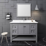 Fresca FVN2348GR Manchester 48" Gray Traditional Bathroom Vanity with Mirror