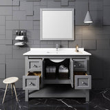 Fresca FVN2348GR Manchester 48" Gray Traditional Bathroom Vanity with Mirror