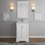 Fresca FVN2424WHM Windsor 24" Matte White Traditional Bathroom Vanity with Mirror