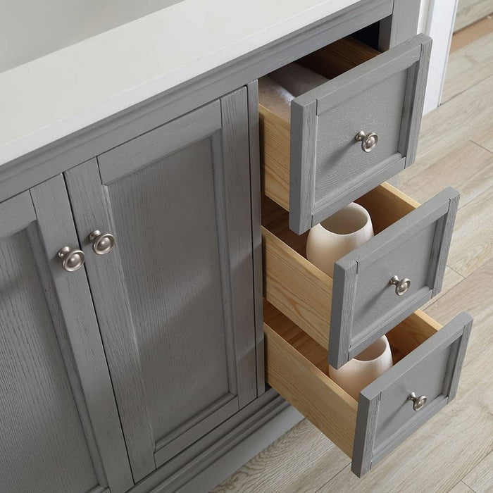 Fresca FVN2436GRV Windsor 36" Gray Textured Traditional Bathroom Vanity with Mirror