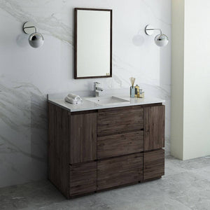 Fresca FVN31-122412ACA-FC Formosa 48" Floor Standing Modern Bathroom Vanity with Mirror