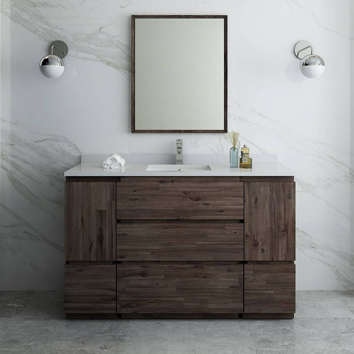 Fresca FVN31-123012ACA-FC Formosa 54" Floor Standing Modern Bathroom Vanity with Mirror in Acacia