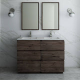 Fresca FVN31-2424ACA-FC Formosa 48" Floor Standing Double Sink Modern Bathroom Vanity with Mirrors