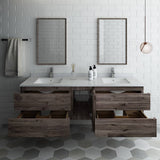 Fresca FVN31-301230ACA Formosa 72" Wall Hung Double Sink Modern Bathroom Vanity with Mirrors