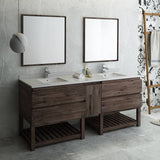 Fresca FVN31-361236ACA-FS Formosa 84" Floor Standing Double Sink Modern Bathroom Vanity with Open Bottom & Mirrors
