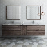 Fresca FVN31-361236ACA Formosa 84" Wall Hung Double Sink Modern Bathroom Vanity with Mirrors
