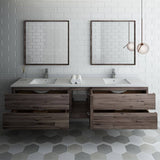 Fresca FVN31-361236ACA Formosa 84" Wall Hung Double Sink Modern Bathroom Vanity with Mirrors