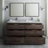 Fresca FVN31-3636ACA-FC Formosa 72" Floor Standing Double Sink Modern Bathroom Vanity with Mirrors