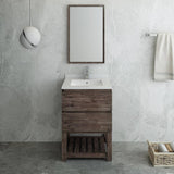 Fresca FVN3124ACA-FS Formosa 24" Floor Standing Modern Bathroom Vanity with Open Bottom & Mirror