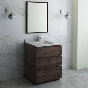 Fresca FVN3130ACA-FC Formosa 30" Floor Standing Modern Bathroom Vanity with Mirror in Acacia