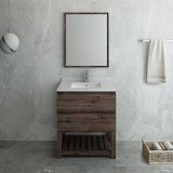Fresca FVN3130ACA-FS Formosa 30" Floor Standing Modern Bathroom Vanity with Open Bottom & Mirror