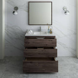 Fresca FVN3136ACA-FC Formosa 36" Floor Standing Modern Bathroom Vanity with Mirror