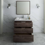 Fresca FVN3136ACA-FC Formosa 36" Floor Standing Modern Bathroom Vanity with Mirror in Acacia