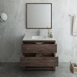 Fresca FVN3136ACA-FS Formosa 36" Floor Standing Modern Bathroom Vanity with Open Bottom & Mirror