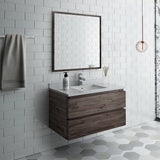 Fresca FVN3136ACA Formosa 36" Wall Hung Modern Bathroom Vanity with Mirror