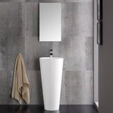 Fresca FVN5022WH Messina 16" White Pedestal Sink with Medicine Cabinet - Modern Bathroom Vanity