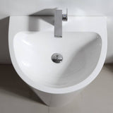 Fresca FVN5023WH Parma 24" White Pedestal Sink with Medicine Cabinet - Modern Bathroom Vanity